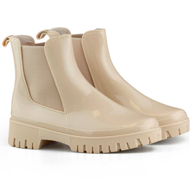 Damen-Chelsea-Stiefel mit dicker Sohle, beige YX227-2BE