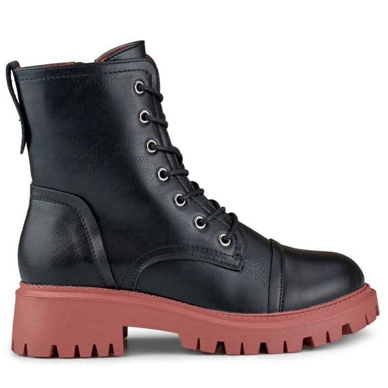 Hohe Damen-Arbeiterstiefel, schwarz 250044OR-PU