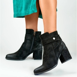 Damen-Stiefeletten aus Wildleder, schwarz, 260041B-SU