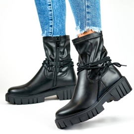 Damen-Stiefeletten mit elastischem Obermaterial, Schnürung, schwarz DE1127P-B beige