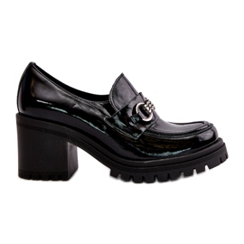 Zazoo 20175 Damen-Lacklederschuhe mit hohem Absatz, Naturleder, Schwarz