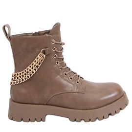 Stiefel Stiefel mit Ketten Tokio Khaki braun