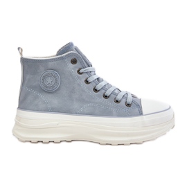 Isolierte Damen-Sneaker auf der Big Star-Plattform OO274072 Blau