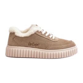Damen-Ledersneaker mit Fellfutter Lee Cooper LCJ-24-01-2972 Beige