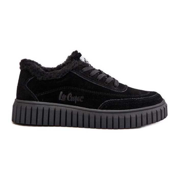 Damen-Ledersneaker mit Fellfutter Lee Cooper LCJ-24-01-2973 Schwarz