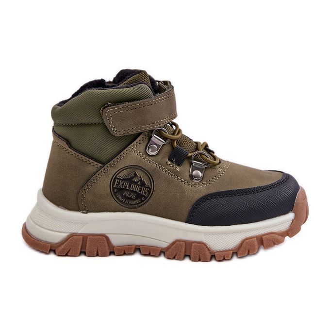 News Isolierte Winterwanderstiefel für Kinder mit Reißverschluss, dunkelgrün Temisha