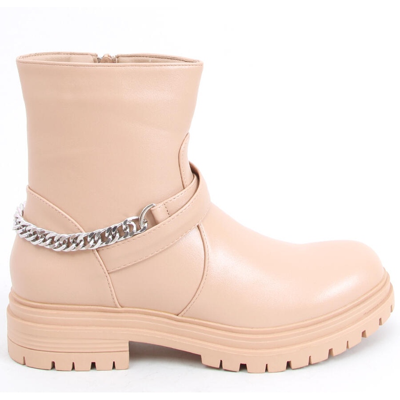 Cindy Nude Stiefeletten mit Kette beige