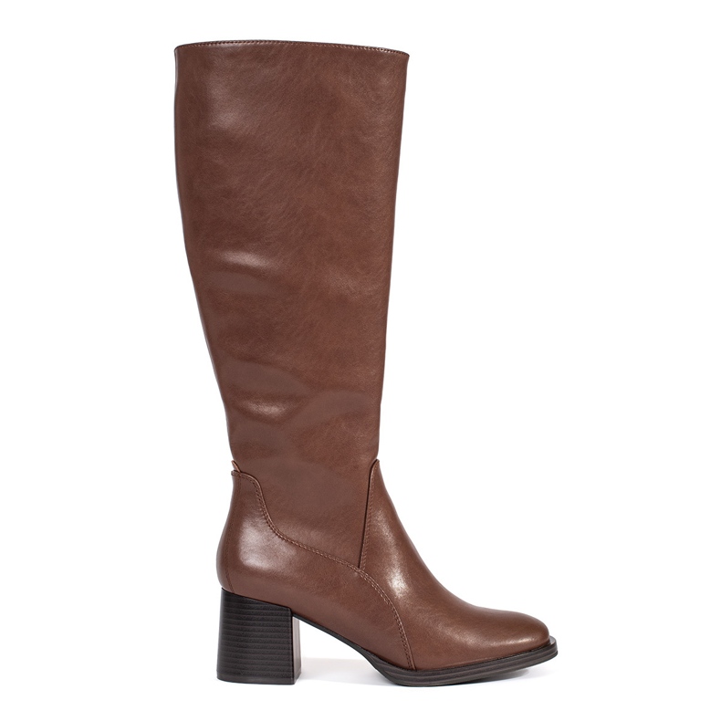 Braune klassische Lederstiefel mit hohen Absätzen für Damen von Sergio Leone