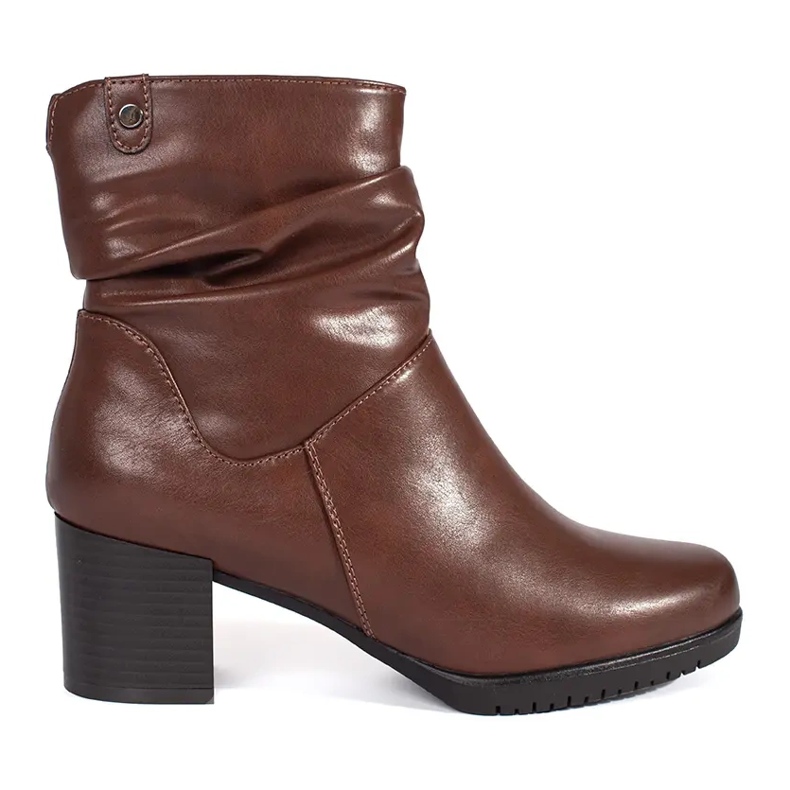 Braune Lederstiefeletten für Damen mit gerüschtem Obermaterial von Sergio Leone