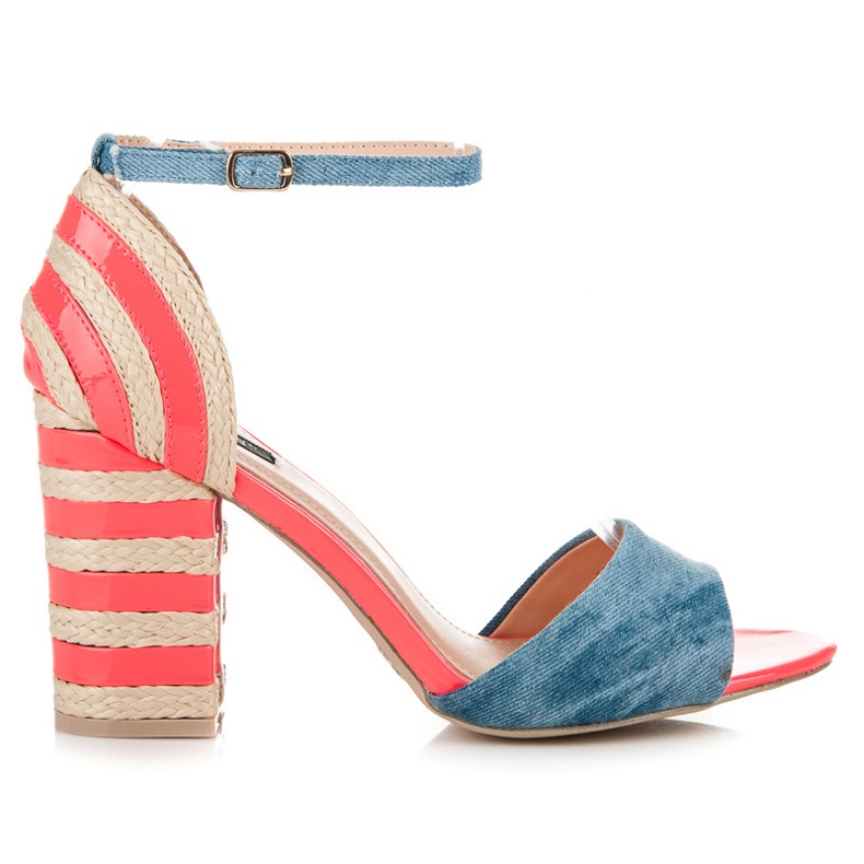 Vices Jeans-Espadrilles mit hohem Absatz rosa