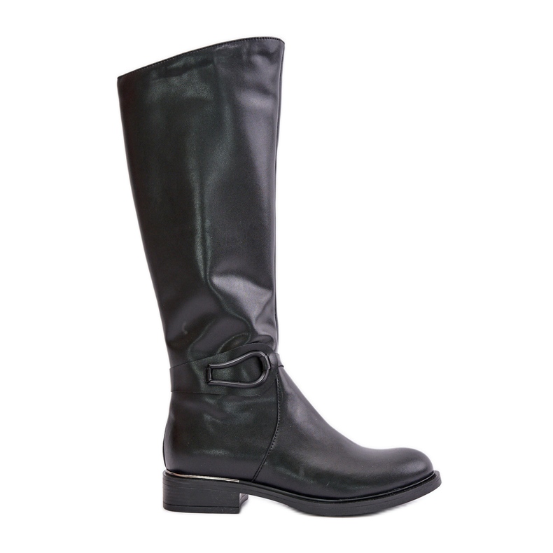 Zazoo 70140 Damen-Overknee-Wärmestiefel aus Leder, Schwarz