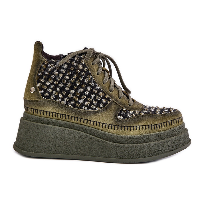 Lederstiefel mit Plateau und Keilabsatz Maciejka 06759-09 Grün