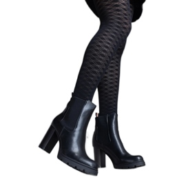 Schwarze Slip-On-Stiefeletten aus Motena-Öko-Leder