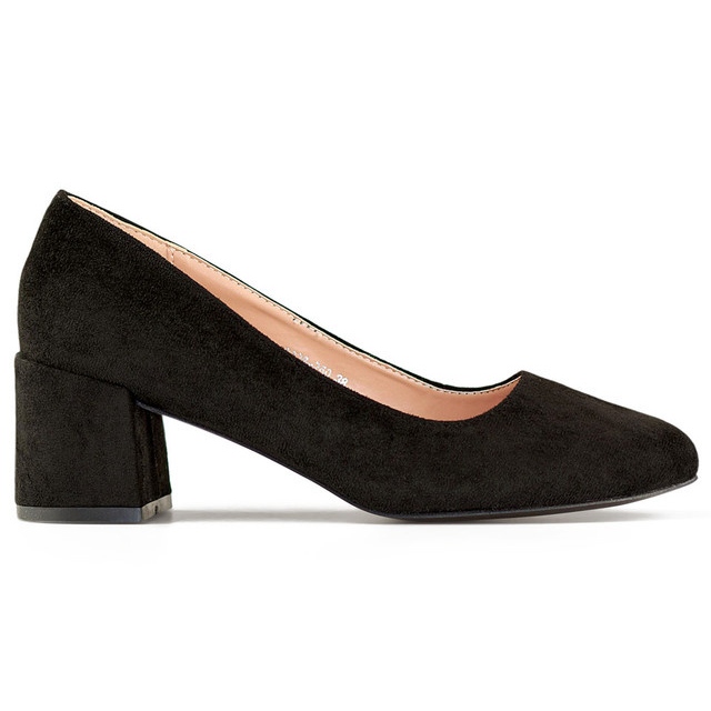 Wildleder-Pumps mit niedrigem Absatz, klassische schwarze Damenschuhe mit niedrigem Absatz