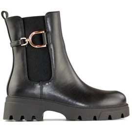 Schwarze Arbeiterinnen-Winterstiefel mit dicker Sohle, schwarze Stiefeletten mit Reißverschluss