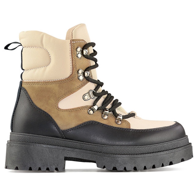 Damen-Schnürstiefel, Overknee-Stiefel, Winterschuhe beige