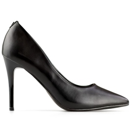 Klassische schwarze Damen-High-Heels mit Lederinnensohle