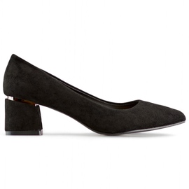 Schwarze Wildleder-Pumps mit niedrigem Absatz, bequeme Damenschuhe