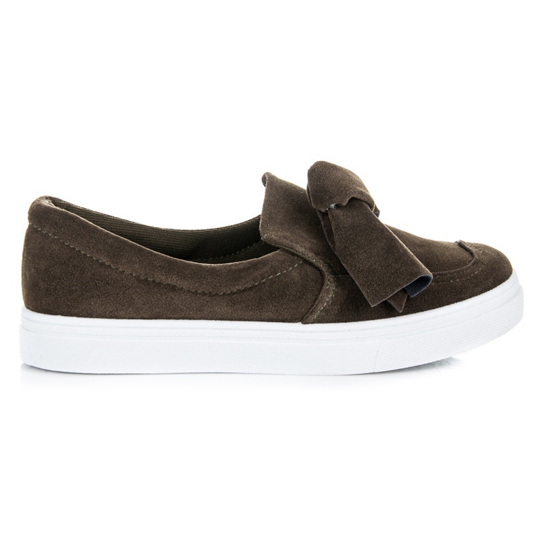 Fashion Slip-On-Sneakers mit Schleife grün