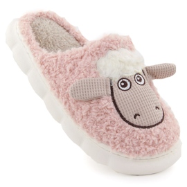 Damenhausschuhe aus Fell mit Schaf, rosa Filippo DK6683