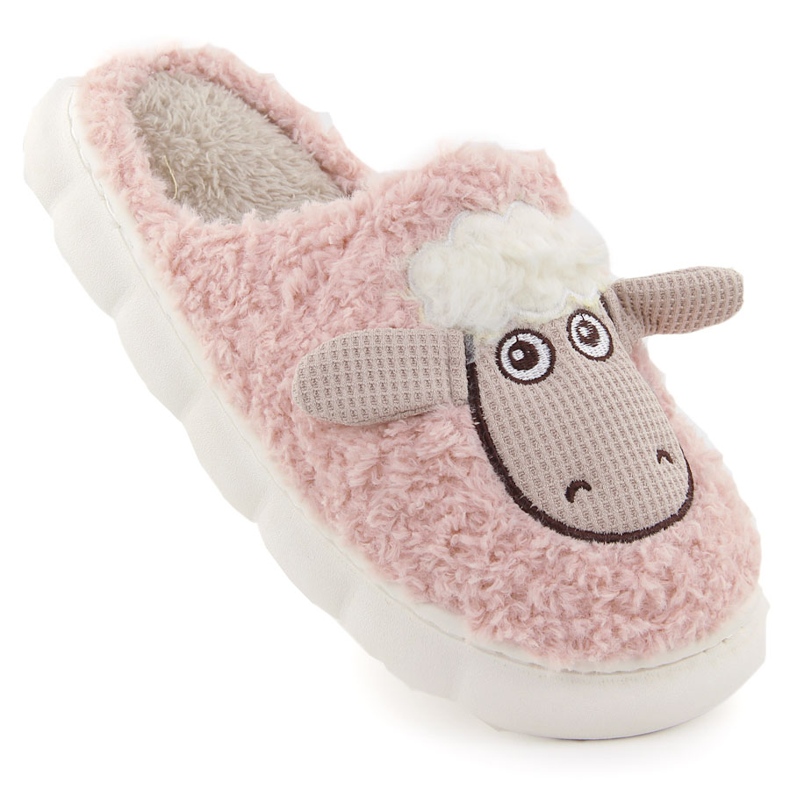Damenhausschuhe aus Fell mit Schaf, rosa Filippo DK6683