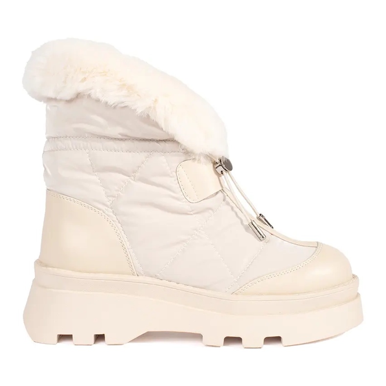Seastar Beige Damen-Schneestiefel mit Fell auf der Plattform