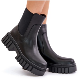 Isolierte Chelsea-Stiefel mit Reißverschluss S.Barski HY42-975 Schwarz