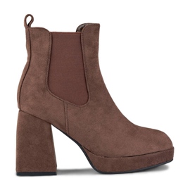 Damen-Stiefeletten und Plateau, Wildleder braun 987BR