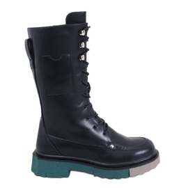 Stiefel mit farbiger Sohle von Keefe Black schwarz