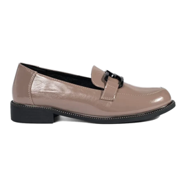 Goodin Dunkelbeige Slipper mit Ledereinsatz