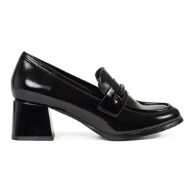 Goodin Schwarze Damen-Loafer mit hohem Absatz