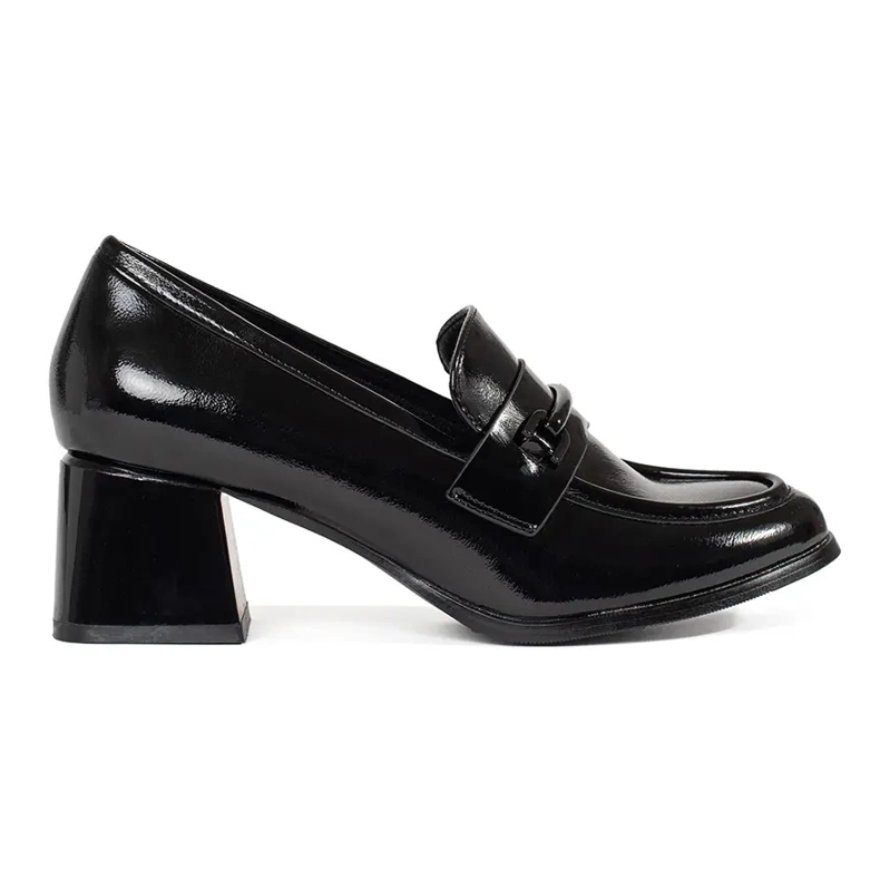 Goodin Schwarze Damen-Loafer mit hohem Absatz