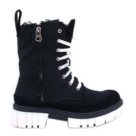 Canvas-Stiefeletten mit Vaugh Black-Protektor schwarz