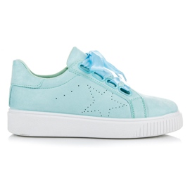 Wilady Wildlederturnschuhe mit Schleife blau