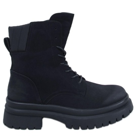 Trapper-Stiefeletten mit Desfor Black-Protektor schwarz