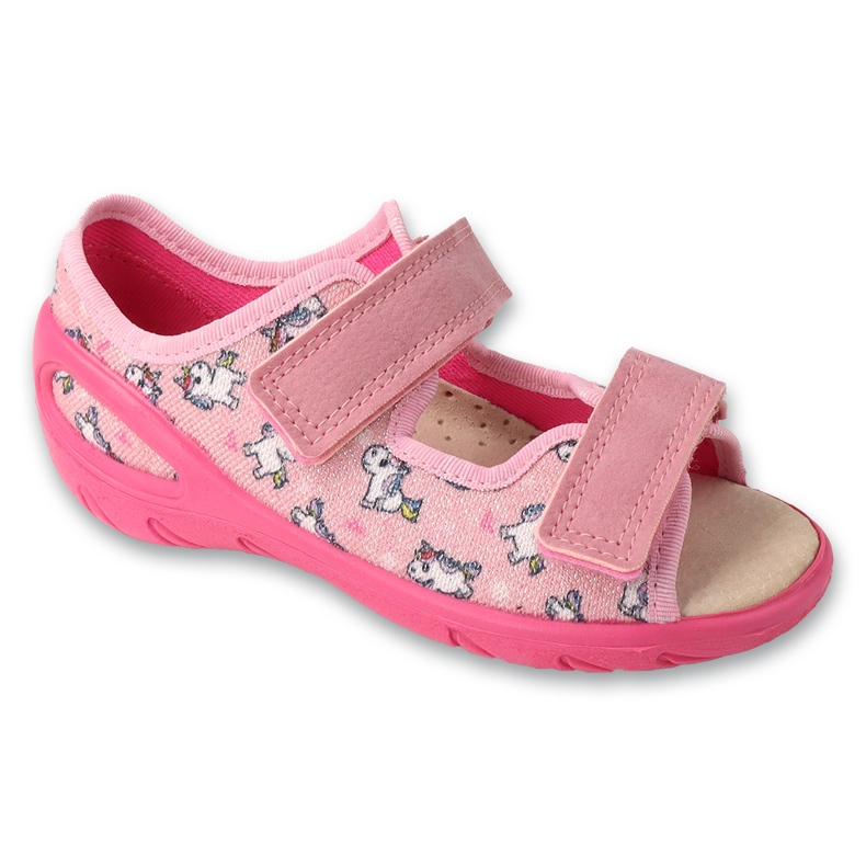 Befado Kindersandalen mit Ledereinsatz mit Klettverschluss 063X019 rosa