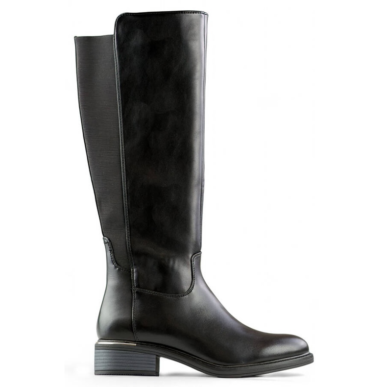 Damenstiefel mit elastischem Gummi, schwarz FC20B