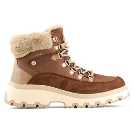Isolierte Damenstiefel, beige CC-44BR braun