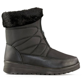 Damen-Schneestiefel mit Fell, schwarz W87B