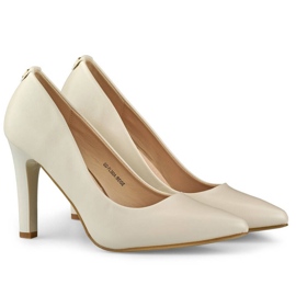 Beigefarbene Damenpumps mit hohen Absätzen GD-FL360BE