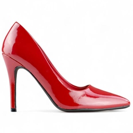 Damen-Pumps mit hohem Absatz, Lackrot, FL395R