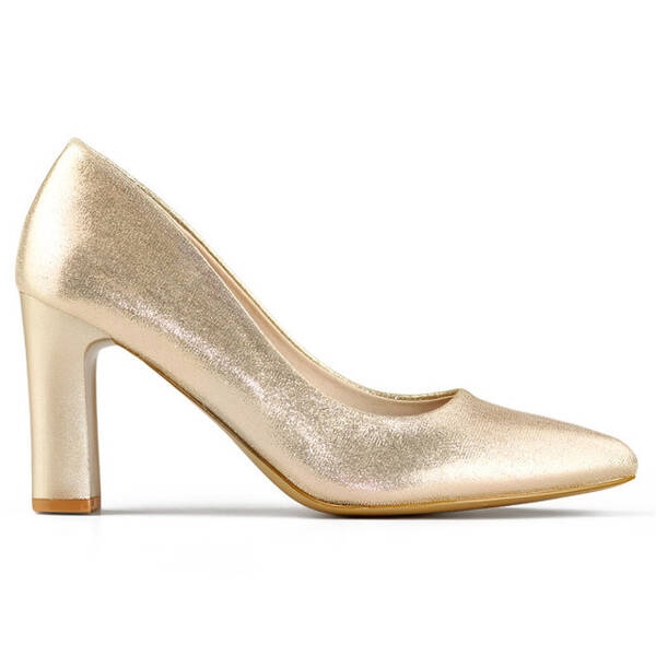 Damen-Pumps mit spitzer Zehenpartie und hohem Absatz, Gold FL480A-L.GO golden