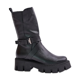 Isolierte Damenstiefel aus Naturleder Laura Messi 2859 Schwarz