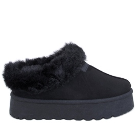 Yogi Schwarze kurze Schneestiefel mit Fell
