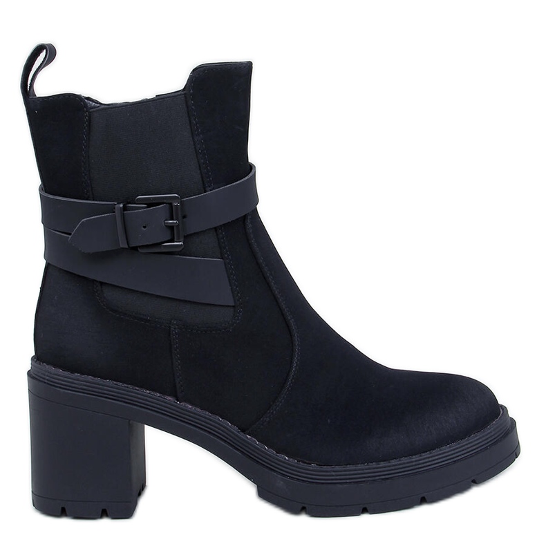 Tanish Black bequeme Stiefeletten mit hohem Absatz schwarz
