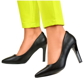 Damen-Pumps mit spitzen Zehen und hohem Absatz, schwarz GD-FL360B