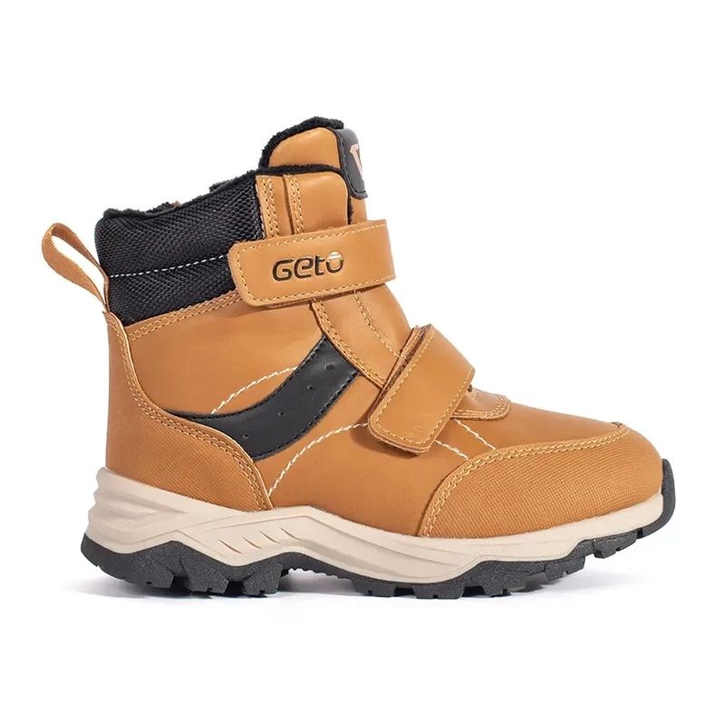 Isolierte Jungenstiefelette mit Klettverschluss braun