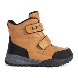 Isolierte Jungenstiefelette mit Klettverschluss braun