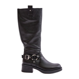 Zazoo 70141 Overknee-Stiefel aus Leder für Damen, Schwarz