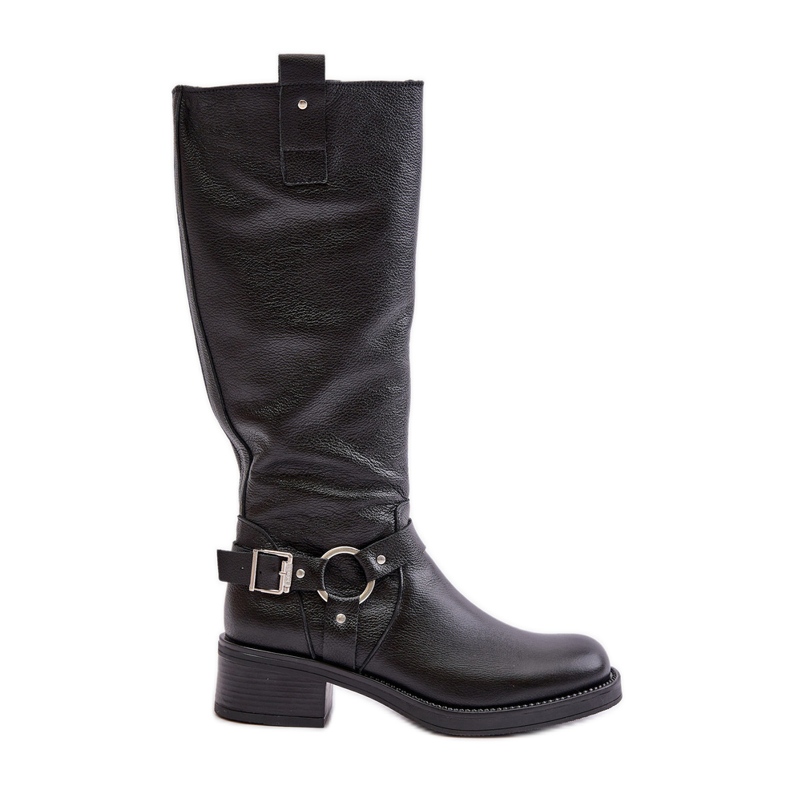 Zazoo 70141 Overknee-Stiefel aus Leder für Damen, Schwarz